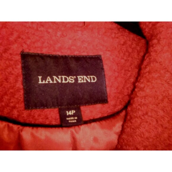 LANDS' END Women's Coat Size 14P Wool-Blend Red - Picture 7 of 8